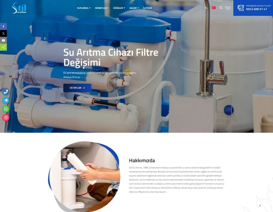 Antalya Arıtma – Webdesign & SEO für Wasseraufbereitungssysteme