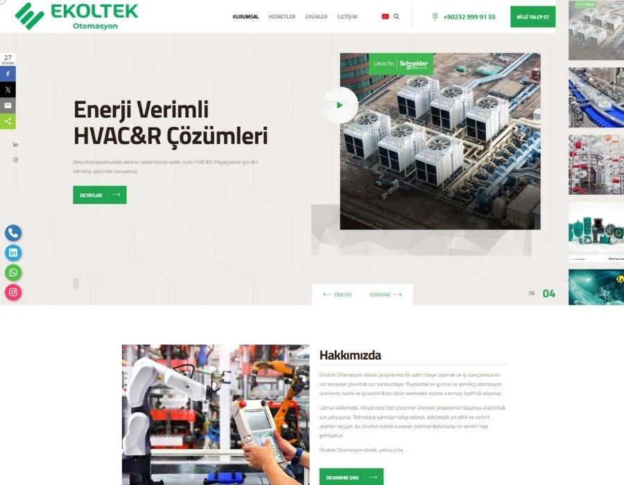 Ekoltek – Technologische Webpräsenz für Industrie und Energiesysteme