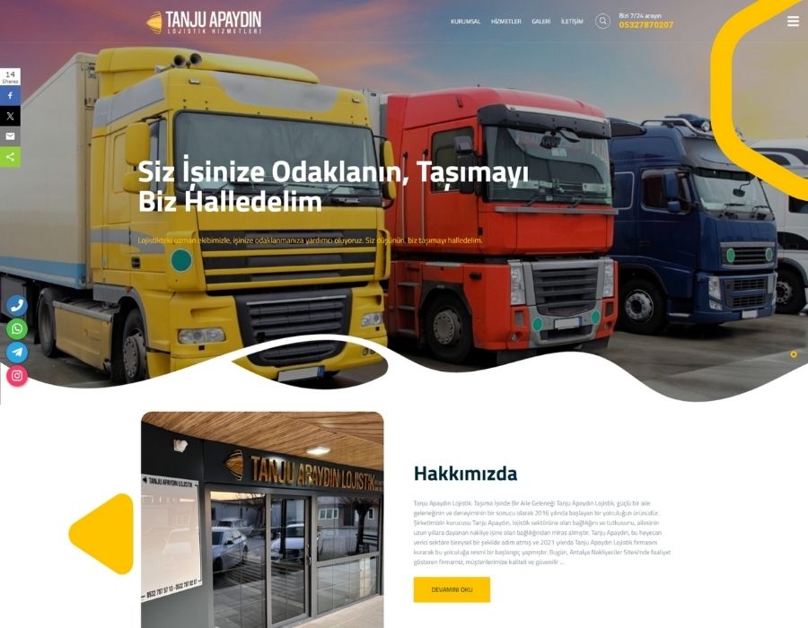 Tanju Apaydın Lojistik – Digitale Präsenz für ein modernes Logistikunternehmen